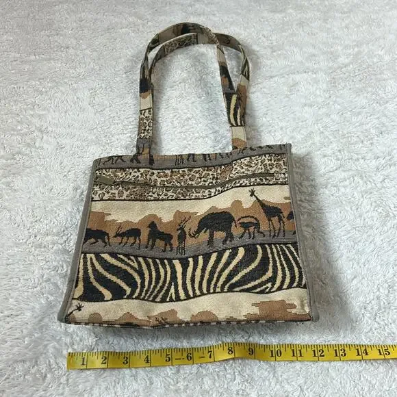 Jade safari tapestry tote shoulder bag with coin purse - Picture 5 of 12